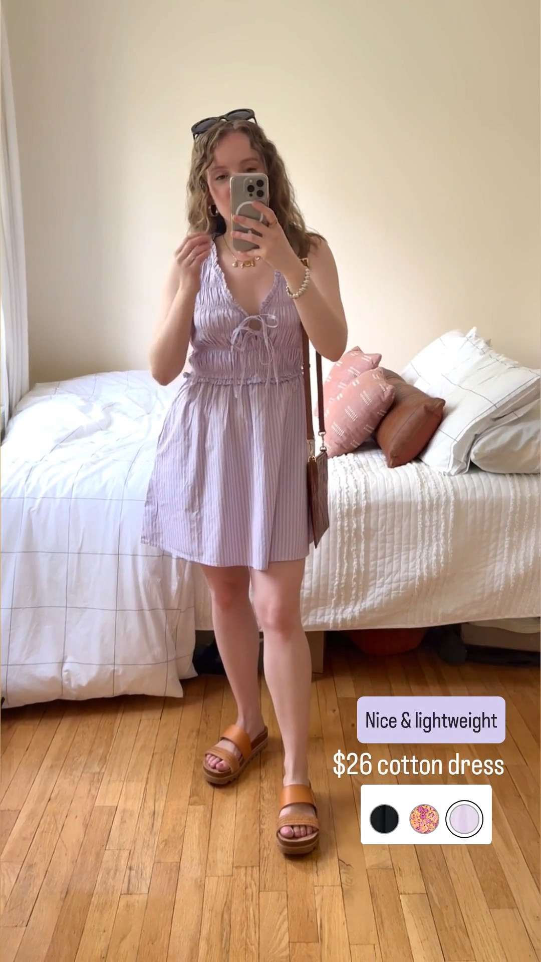 Comfy cotton dress under $30 today. Wearing xs petite. I’m 5ft 2 117lbs
Love the solid blue color option too. 
Sandals 20% off code SARAHLEAH20

#LTKStyleTip #LTKSaleAlert