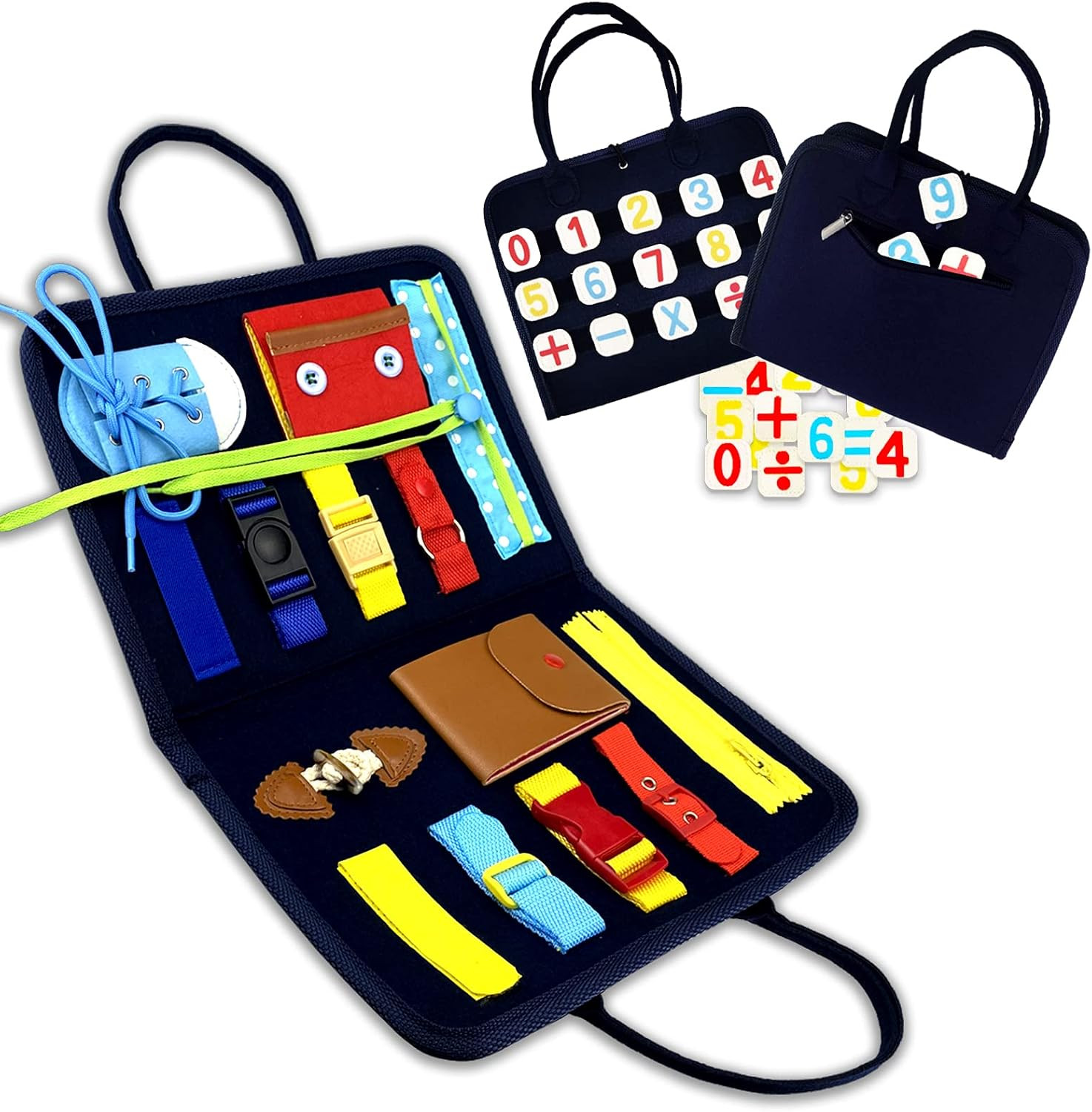 Toddler Busy Board, Preschool Learning Toys Sensory Activity Board, Montessori Toys for 1 2 3 4 Y... | Amazon (US)