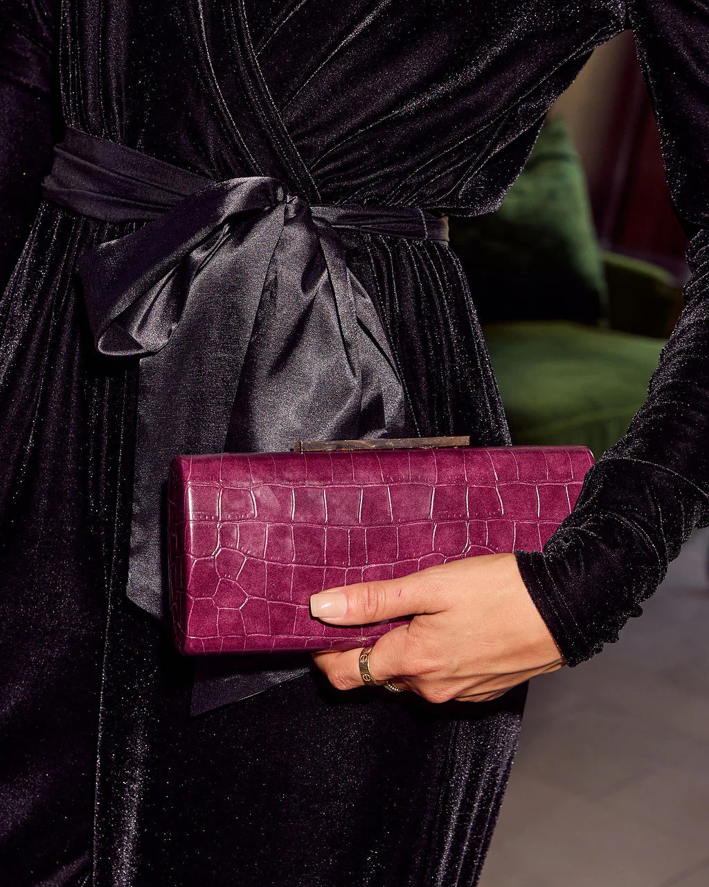 Starlet Hour Metallic Embossed Hard Case Clutch | VICI