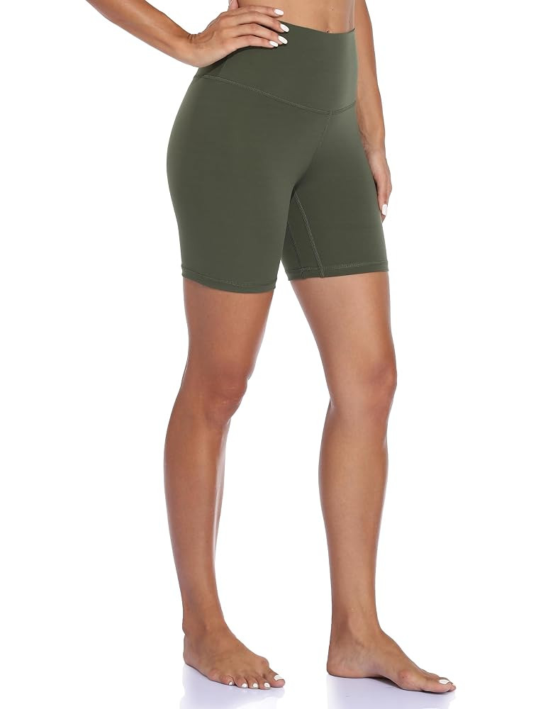 YUNOGA Women Biker Shorts 6" Inseam - High Waisted Tummy Control Workout Athletic Exercise Spande... | Amazon (US)