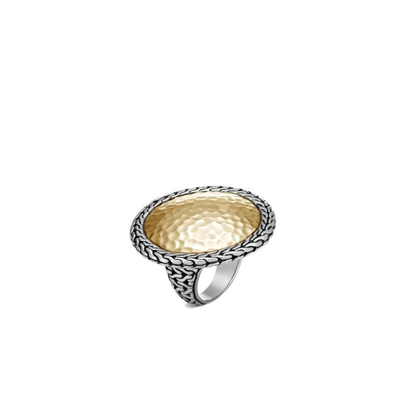 Classic Chain Hammered Round Ring | John Hardy