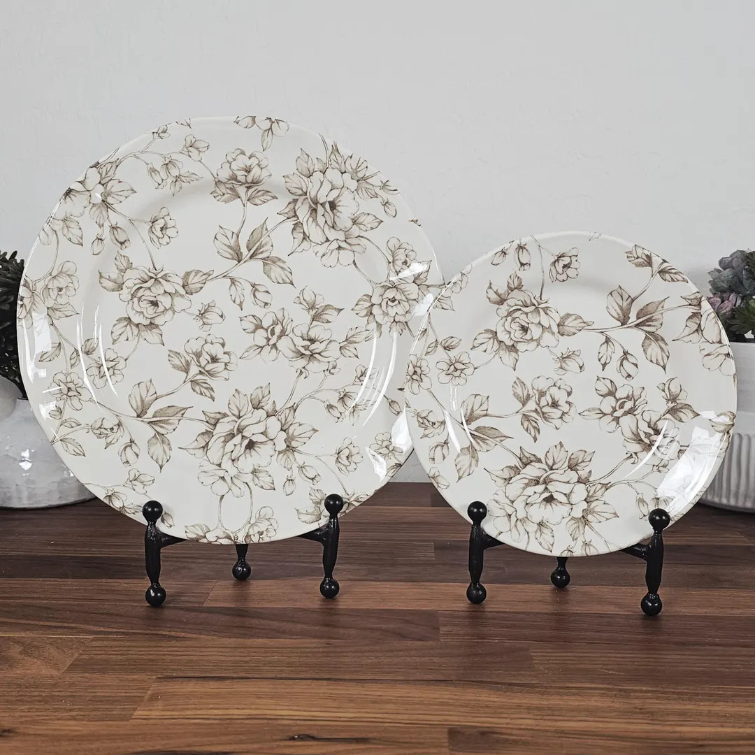 Brown Toile Transferware, SALAD PLATES ONLY, Legends British Heritage Buff Beauty Beige, English ... | Etsy (US)