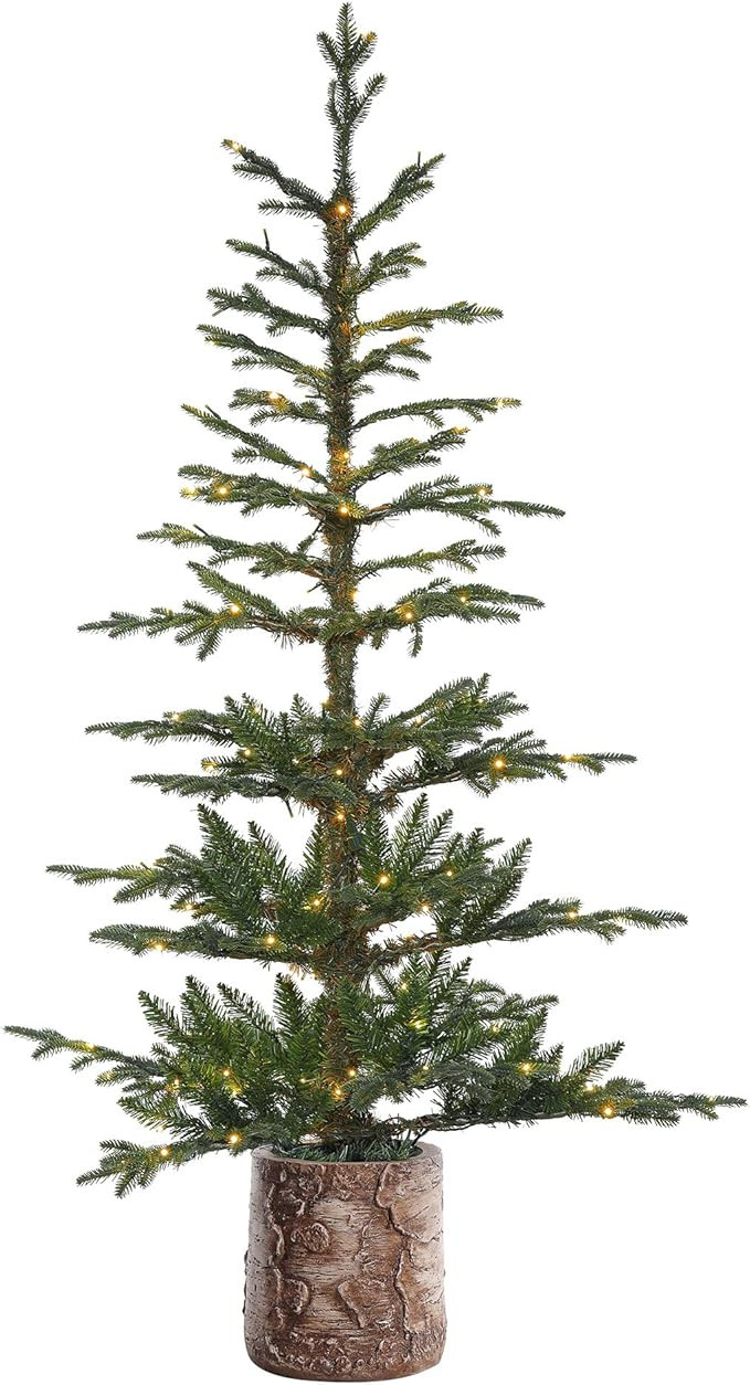 Haute Decor 5 Foot Pre-lit Timberland Fir Potted Christmas Tree | Amazon (US)