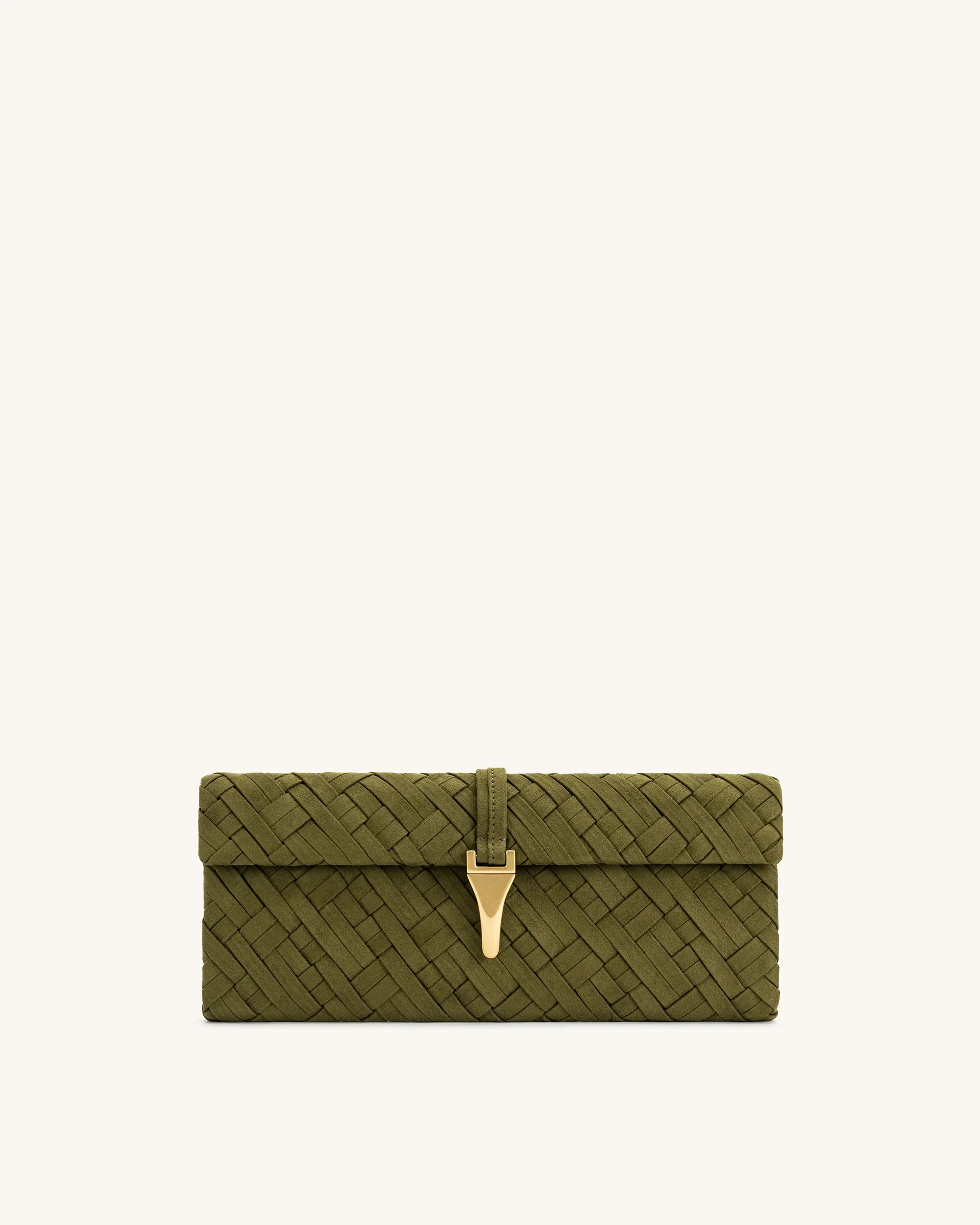 Zaria Woven Clutch - Dark Olive | JW PEI US