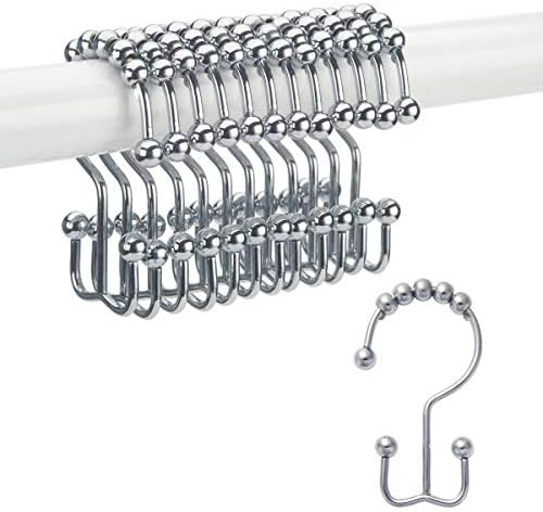 Titanker Shower Curtain Hooks Rings, Rust-Resistant Metal Double Glide Shower Hooks for Bathroom ... | Amazon (US)