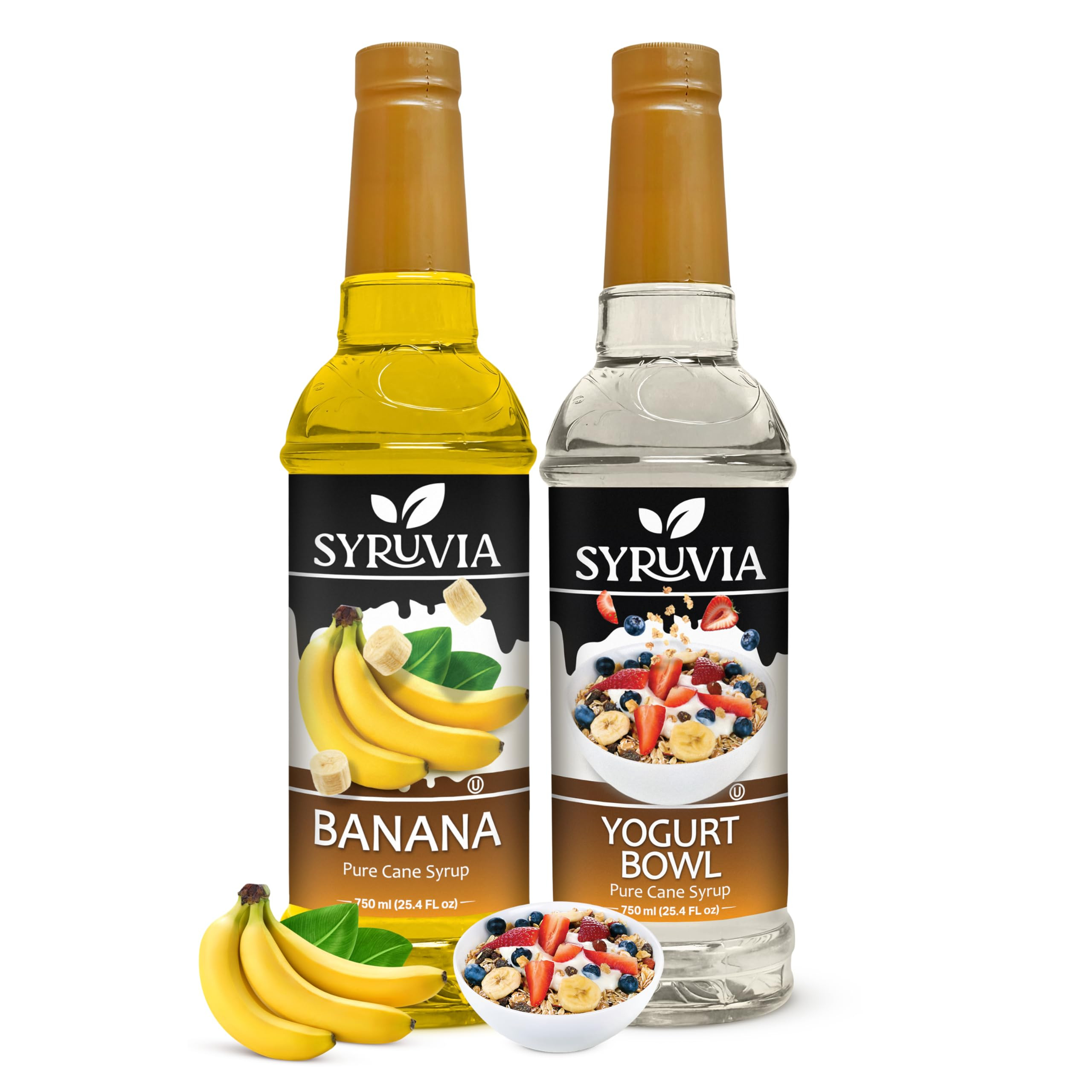 Syruvia Banana & Yogurt Bowl Coffee Syrup, Flavored Syrup for Drinks, Lattes, and Desserts – 25... | Amazon (US)