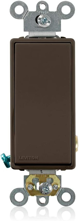 Leviton 5621-2 20-Amp 120/277-Volt Decora Plus Rocker Single-Pole Ac Quiet Switch, Brown, | Amazon (US)