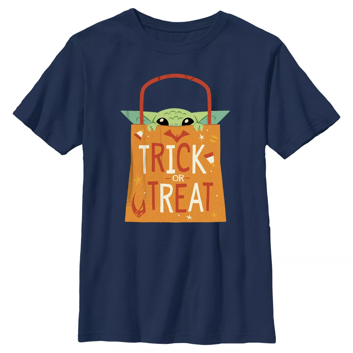 Boy's Star Wars The Mandalorian Halloween Grogu Trick or Treat Bag T-Shirt | Target