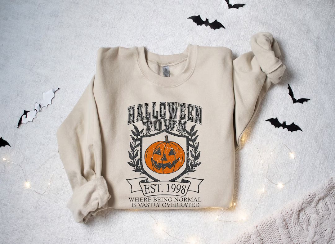 Halloweentown University Sweatshirt, Halloween Town Est 1998 Sweatshirt, Fall Sweatshirt, Pumpkin... | Etsy (US)