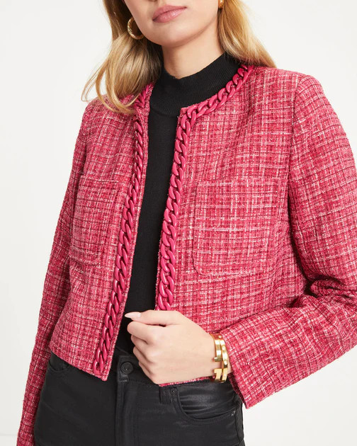 Be Bold Tweed Chain Blazer - Berry | VICI