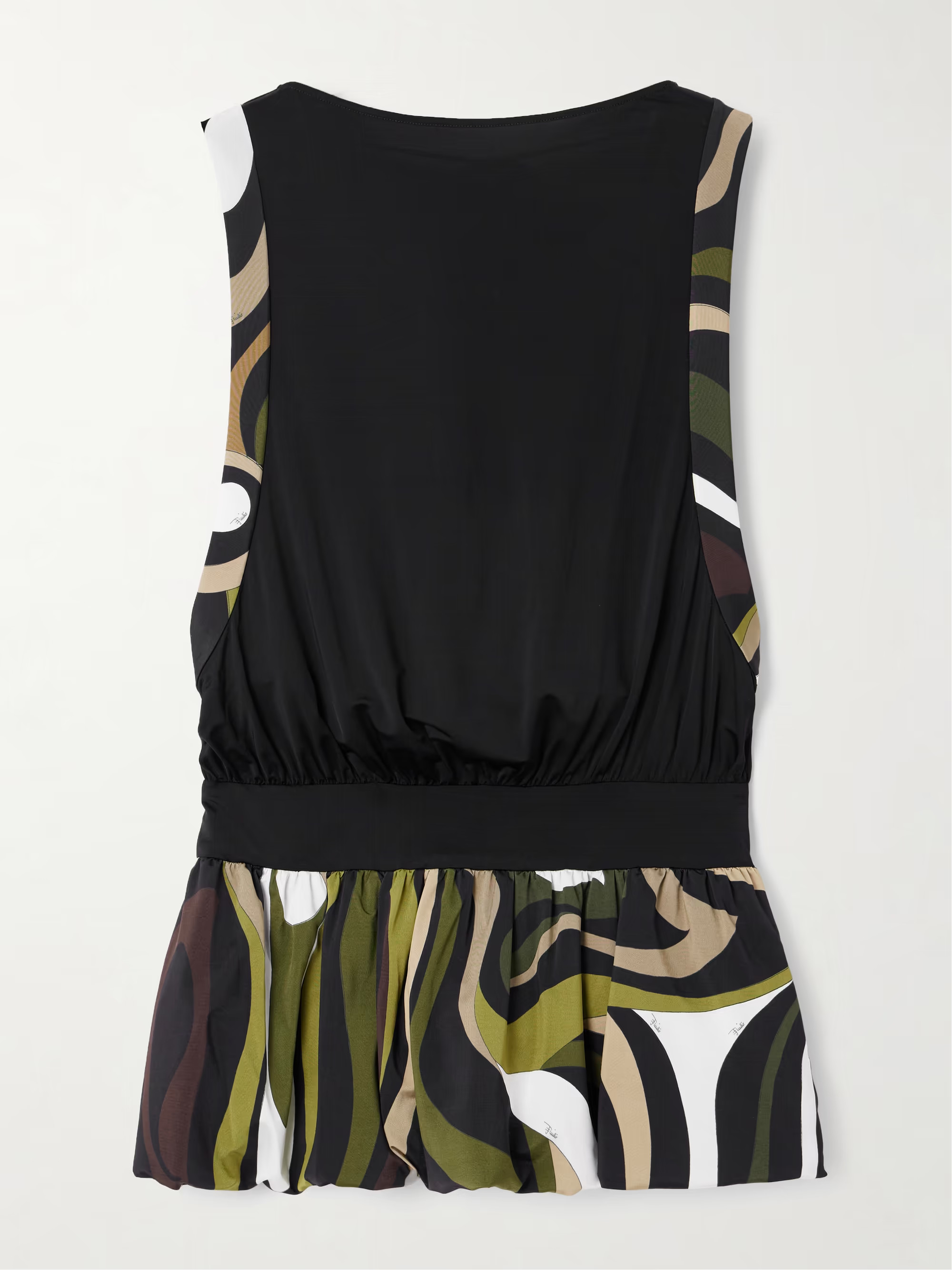 Open-back gathered printed stretch-satin jersey mini dress | NET-A-PORTER (US)
