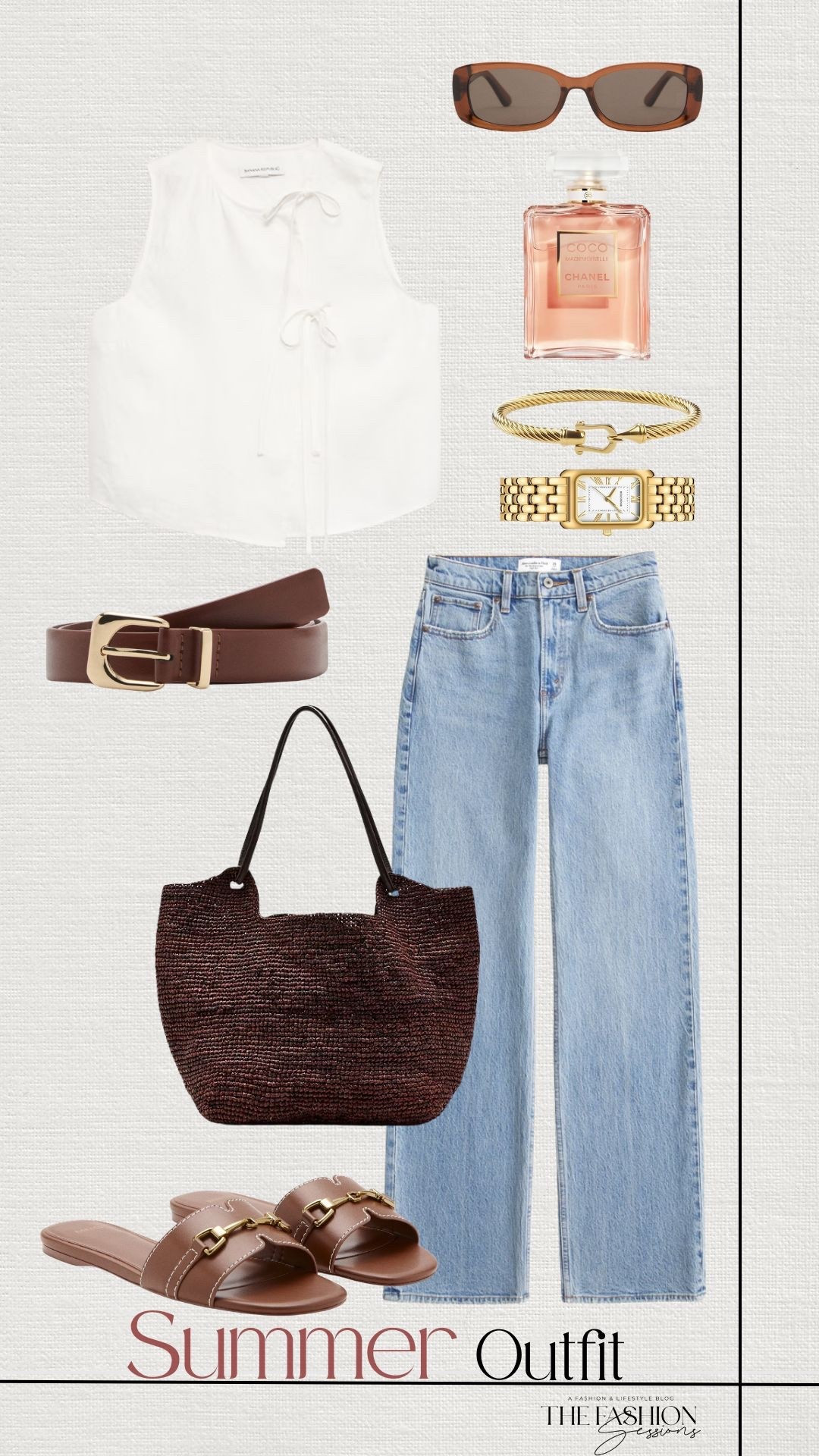 Summer Outfit | White Linen Tie Top | Denim Jeans | Brown Beaded Bag 

#LTKootd #LTKSeasonal