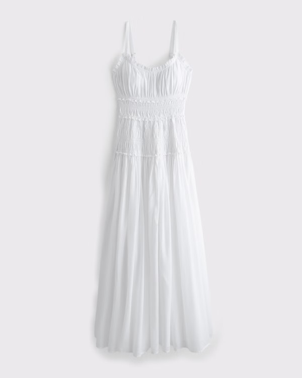 Smocked Drop-Waist Maxi Dress | Abercrombie & Fitch (US)