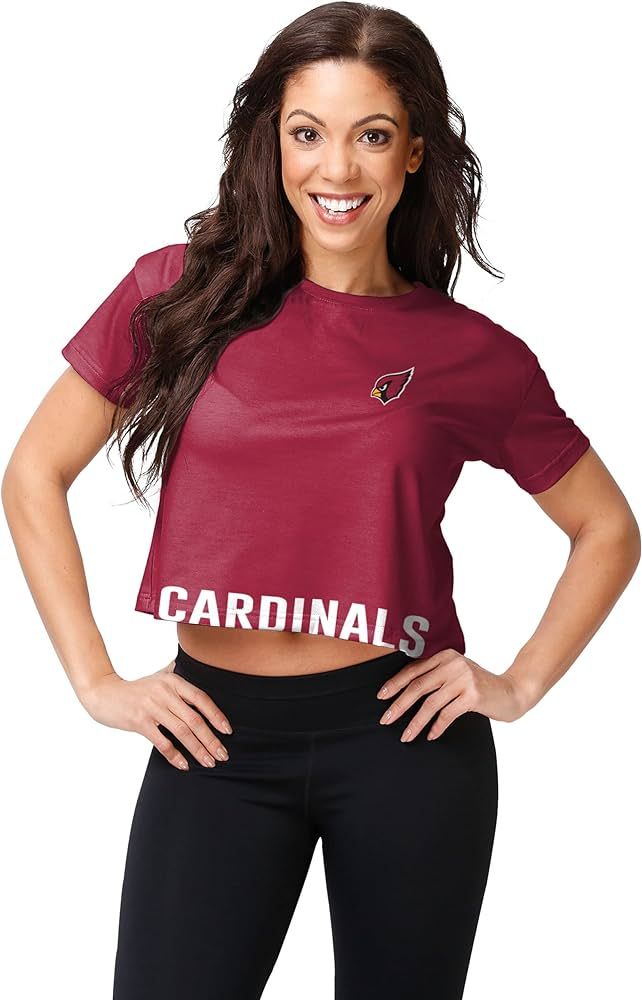 FOCO Women's NFL Team Logo Ladies Fashion Crop Top Shirt | Amazon (US)