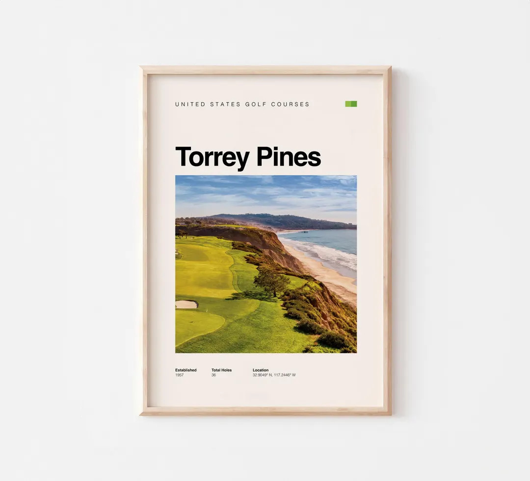 Torrey Pines Golf Course Poster – Printable Gift for Golf Lovers - Minimal Style - Digital Down... | Etsy (US)
