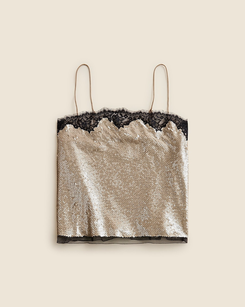 Lace-trim camisole top in sequins | J. Crew US
