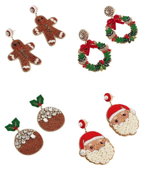 I'm loving these fun beaded statement holiday earrings from Boden. Shop Santa earrings, wreath earrings, and gingerbread earrings for the Christmas season. 

#LTKSeasonal #LTKHoliday #LTKunder100