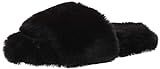 The Drop Women's Marina Faux Fur Cottage Slipper, Black, 6.5 | Amazon (US)