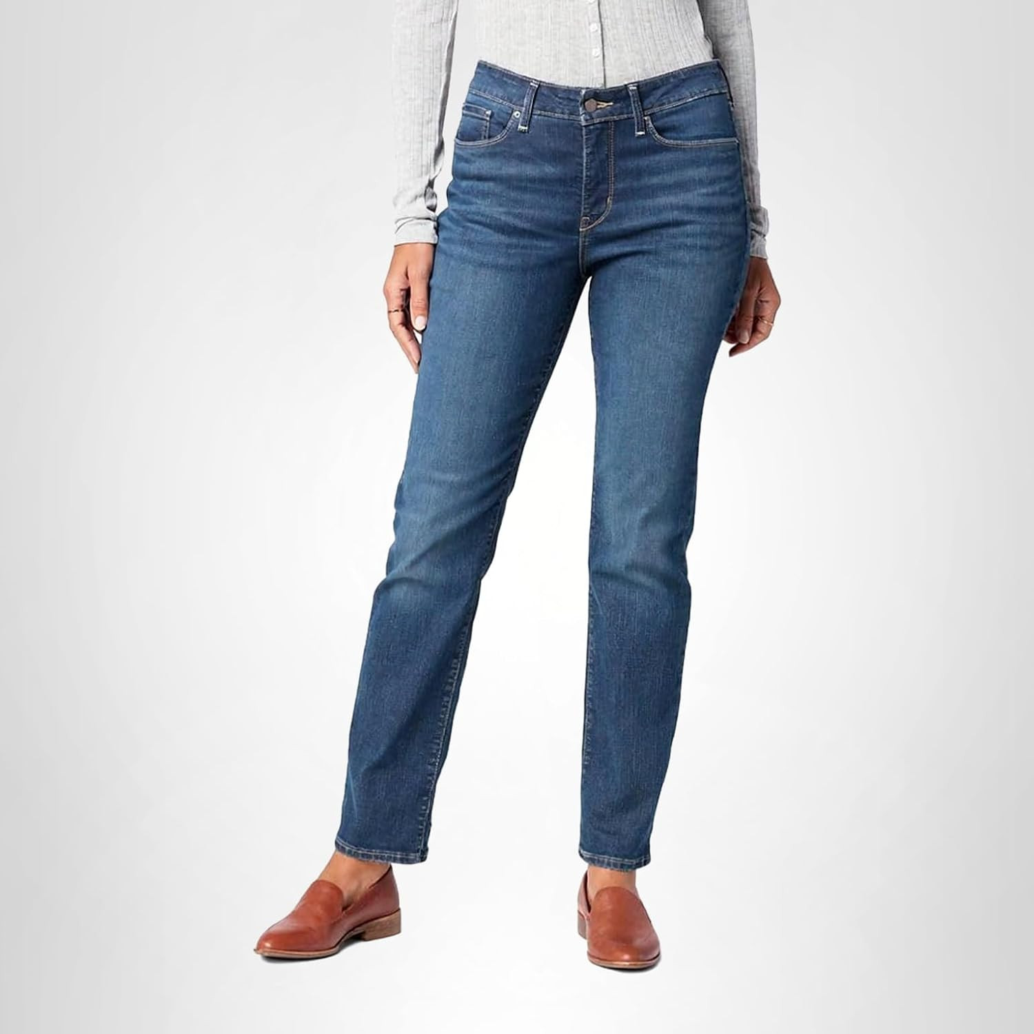 Levi Strauss Signature Gold Women's Totally Shaping Mid Rise Straight Jeans | Amazon (US)