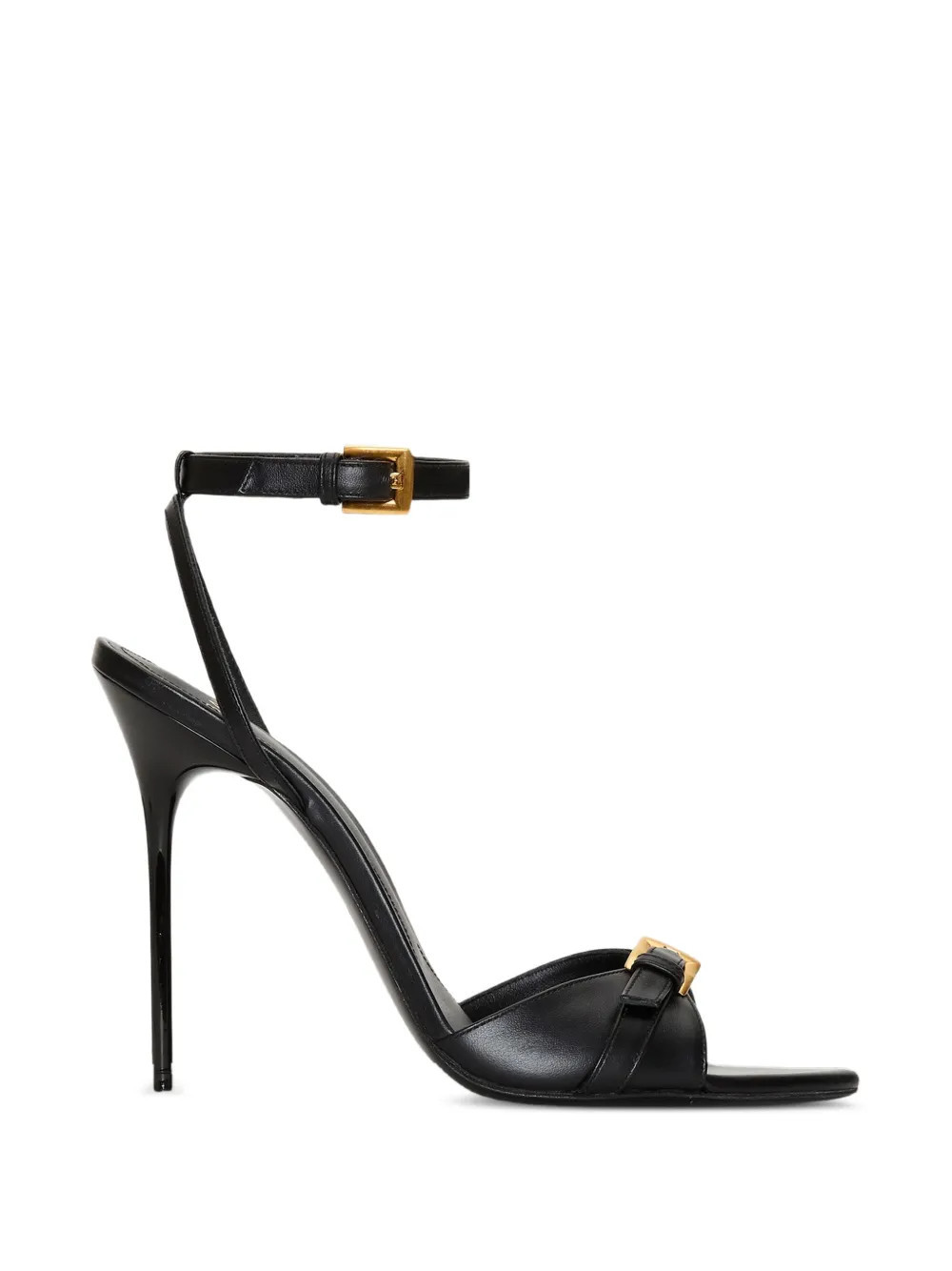 Balmain Anthem smooth leather sandals - Black | Farfetch Global