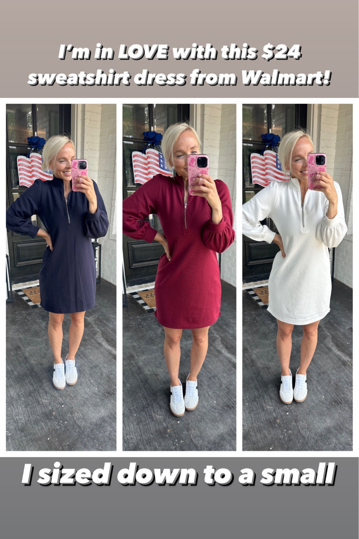 Cutest $24 dress from Walmart!!! I cannot get over how perfect these dresses are for wall! I sized down to a small 

#LTKFindsUnder50 #LTKSeasonal #LTKStyleTip