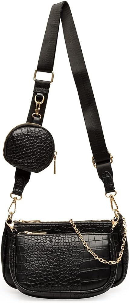 Herald Small Crossbody Bag for Women With Coin Purse Pouch Multi Pocket Chain Strap Side Shoulder Ha | Amazon (US)