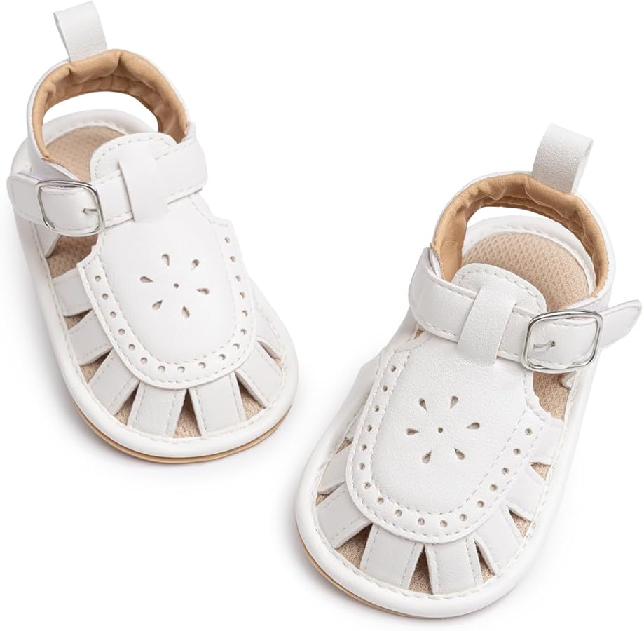 ISINSER Infant Boys Girls Sandals Newborn Closed Toe Summer Outdoor Sandal Baby Nonslip Soft Sole Crib Shoes First Walkers Prewalkers | Amazon (US)