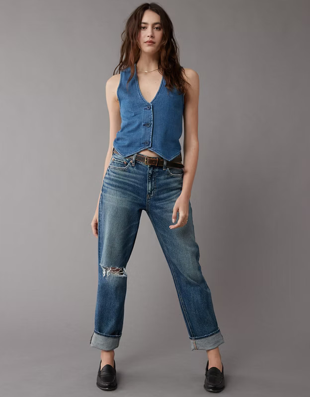 AE Denim Waistcoat Vest | American Eagle Outfitters (US & CA)
