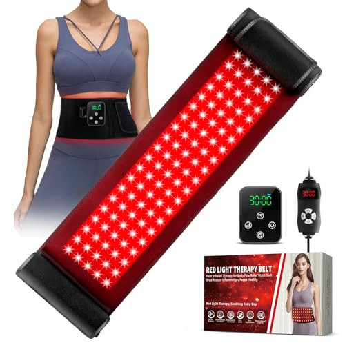 2-in-1 Red Light Therapy Belt, Wired & Wireless Controller with 3000mAh Battery Rechargeable Magnetic LED Screen Controller, 49" * 7" Infrared Red Light Therapy for Body for Muscle Pain Relief | Amazon (US)