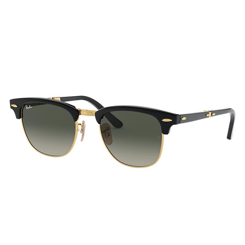 Ray-Ban Clubmaster Folding @Collection Gold Sunglasses, Gray Lenses - Rb2176 | Ray-Ban (US)