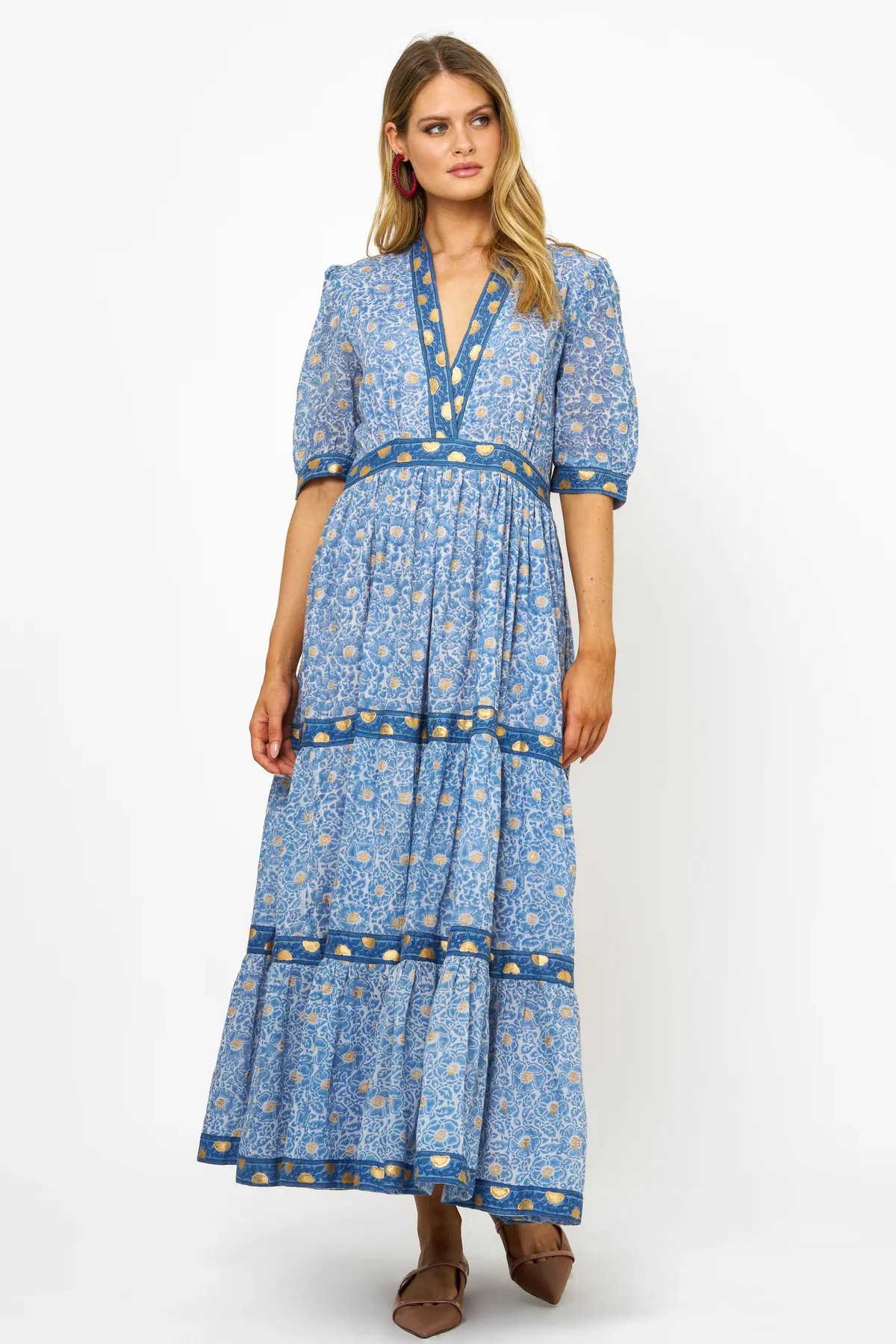 V Neck Cuffed Maxi | Gracewear Collection