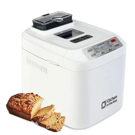 Kitchen in the Box 2lb Bread Maker with Auto Fruit Nut Dispenser, 12-in-1 Gluten-Free Bread Machine, 13H Delay Timer, Nonstick Pan, Keep Warm, White | Walmart (US)