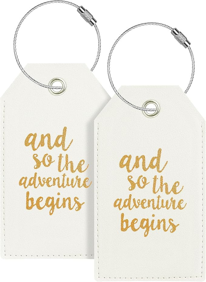 Luggage Tag & Initial Baggage Tags for Suitcases Leather Bag Tags for Backpacks Handbag School In... | Amazon (US)