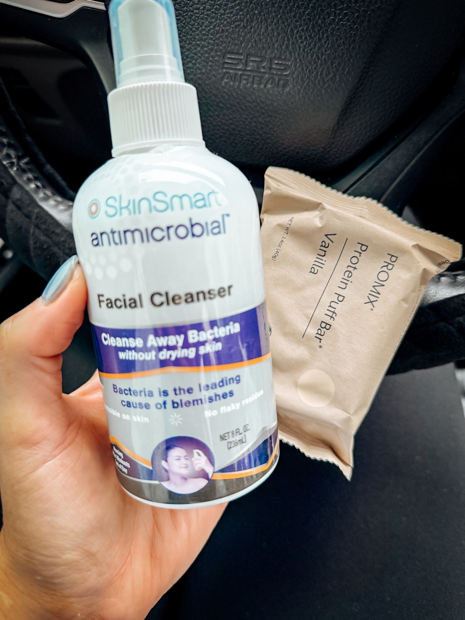 Post workout must haves. 
1)Antibacterial spray for face/body~ no breakouts here. 
2) protein bar. My current favorite are these Promix puff bars  

#LTKselfcare #LTKActive #LTKmomlife