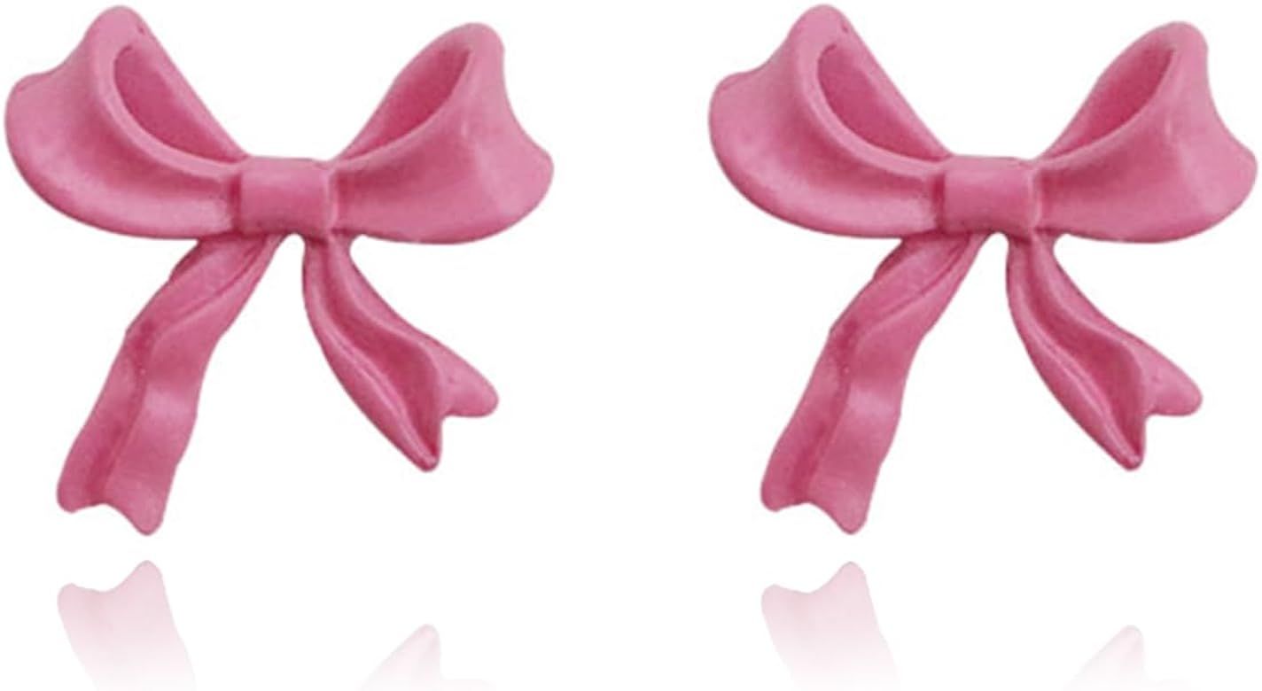 Gold Bow Earrings Bow Ribbon Earrings Christmas Stud Earrings Hypoallergenic Silver Stud Earrings... | Amazon (US)