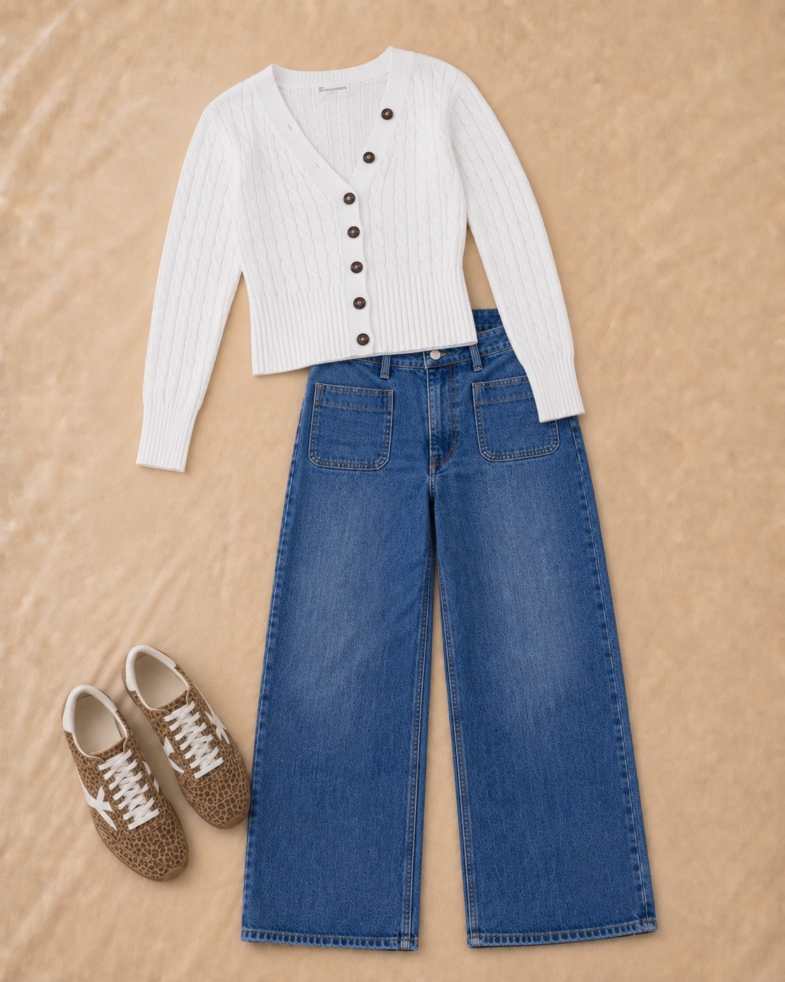 Affordable outfit from Walmart! Obsessed with the hooded cardigan paired with patch pocket denim and leopard print sneakers!

#LTKootd #LTKgrwm #LTKSeasonal