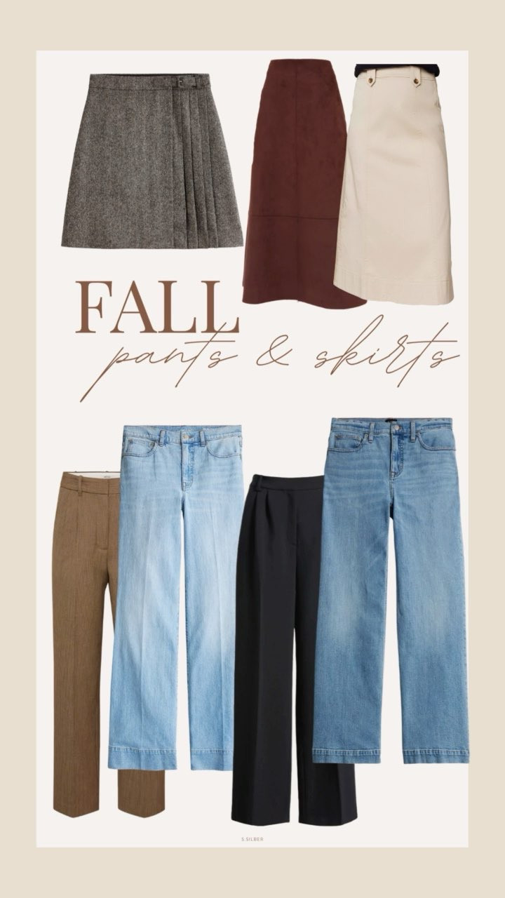 Fall pants, skirts, and jeans!

fall clothes, outfit ideas, elevated casual, denim, wool, suede, leather, wear to work, what to wear, timeless, classic style, Stefana Silber 

 #LTKOver40 #LTKStyleTip #LTKWorkwear