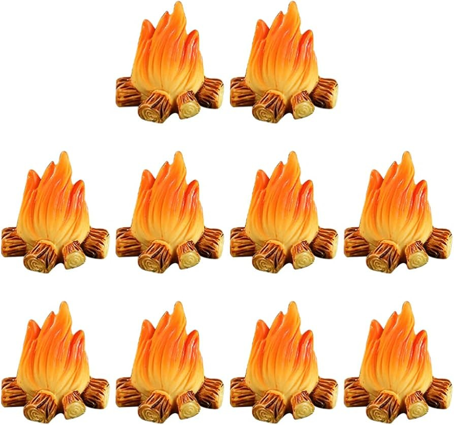 10Pcs Miniature Campfire Dollhouse Fire Ornament Decor Model Fire Model Handicraft Fake Fire Pret... | Amazon (US)