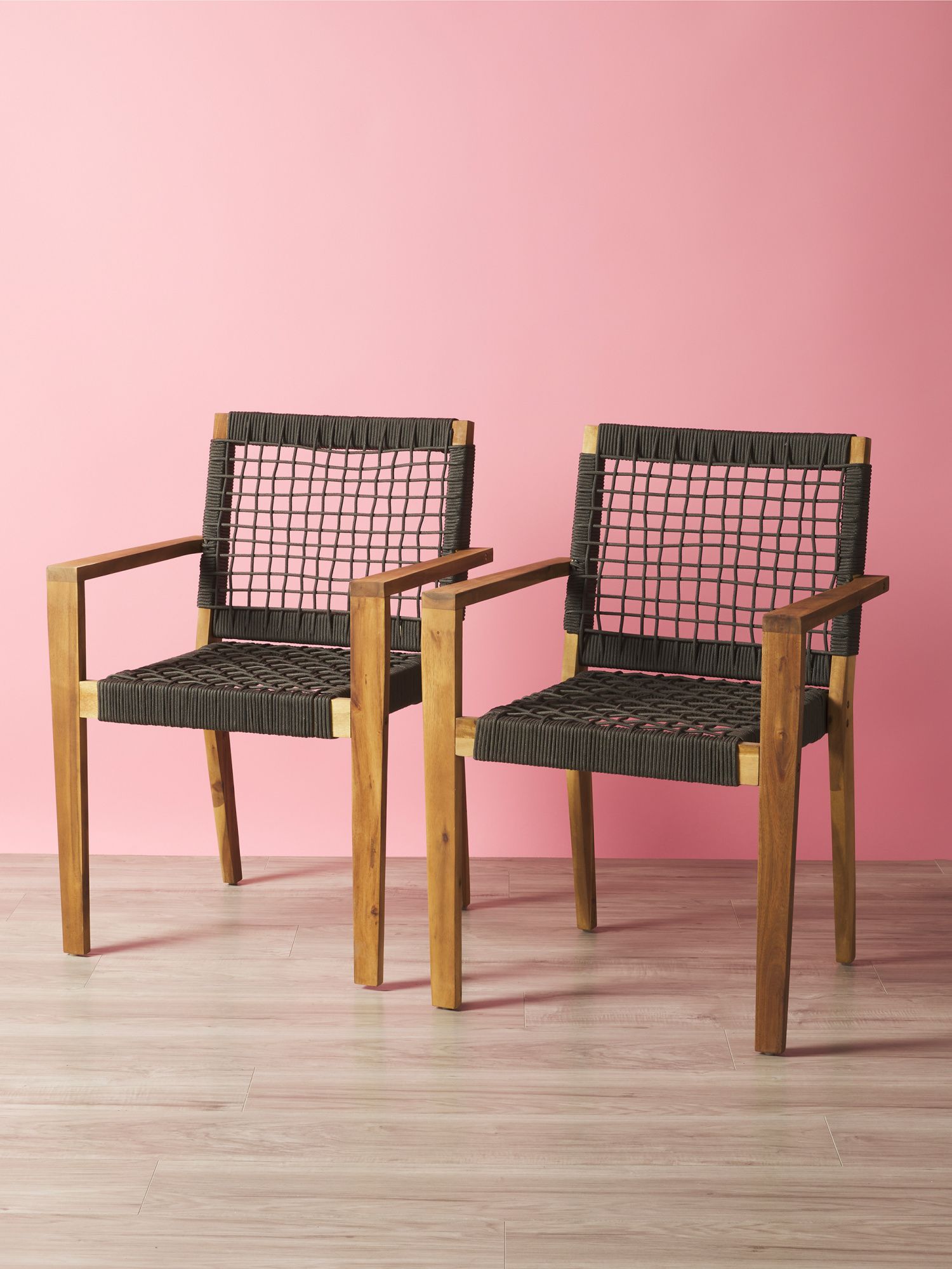 2pk Rope And Acacia Wood Dining Chairs | Made In Vietnam | HomeGoods | HomeGoods