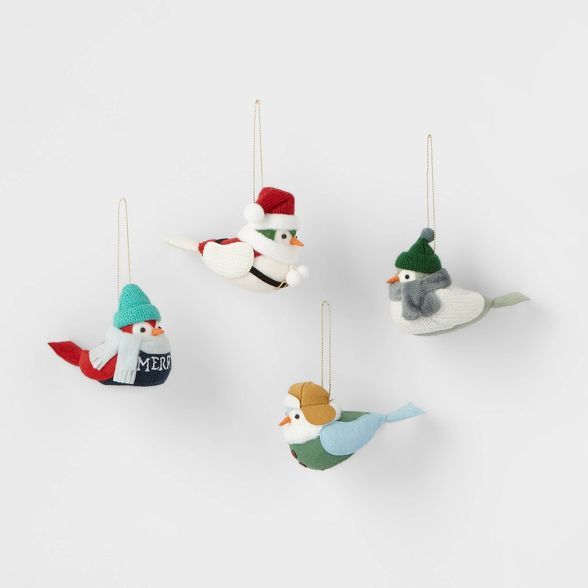 4pk Winter Bird Christmas Tree Ornament Set - Wondershop™ | Target