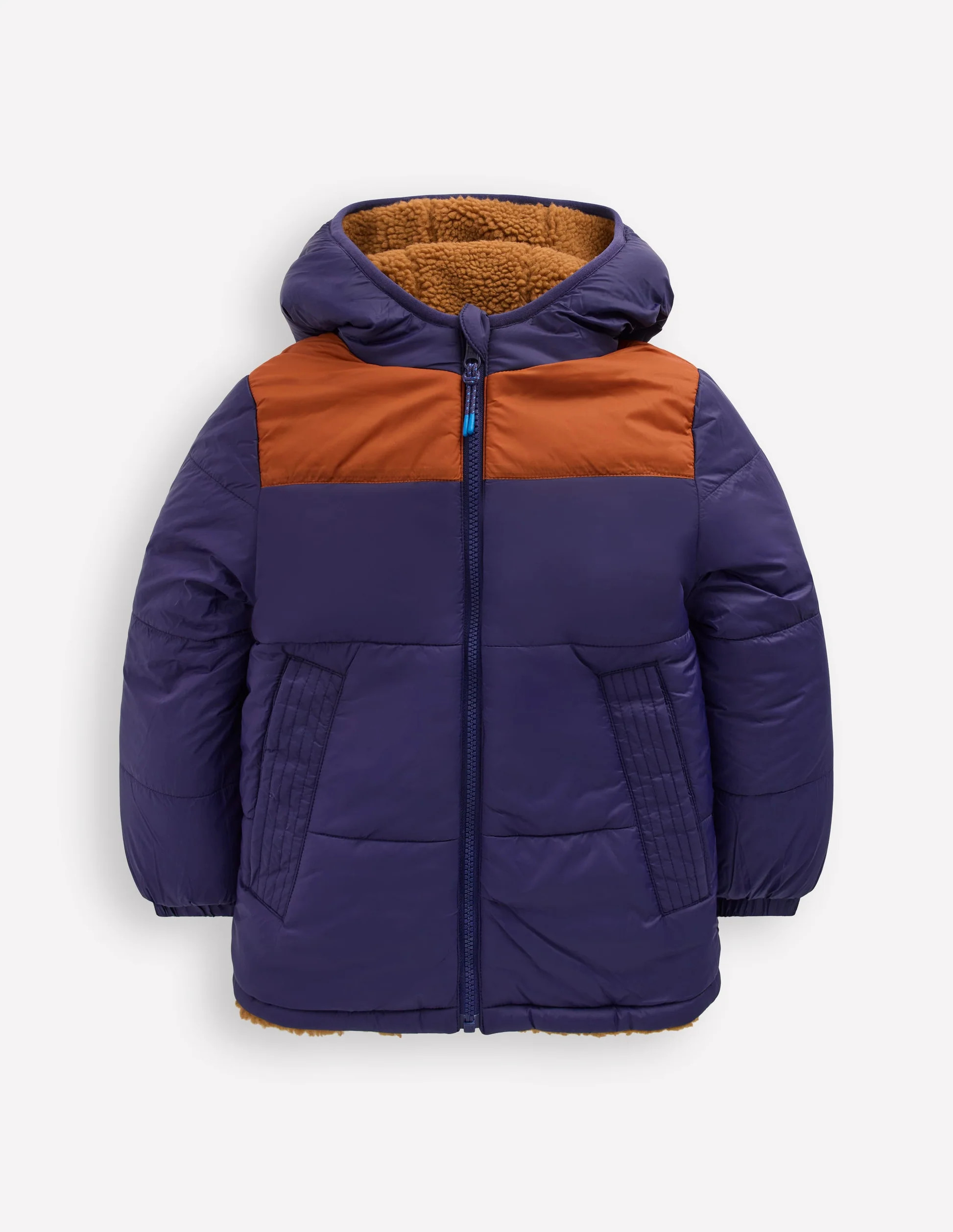 Reversible Cosy Borg Jacket-Brown Borg | Boden (US)