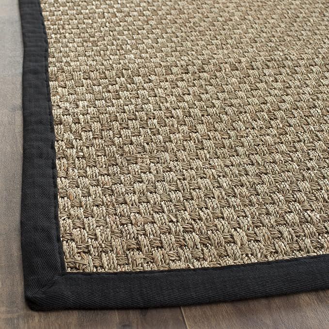 Safavieh Natural Fiber Collection NF114C Basketweave Natural and Black Summer Seagrass Area Rug (... | Amazon (US)