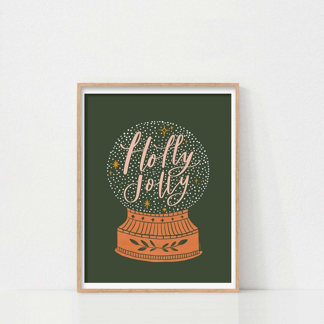 Christmas Snow Globe Wall Art Christmas Print Holiday - Etsy | Etsy (US)