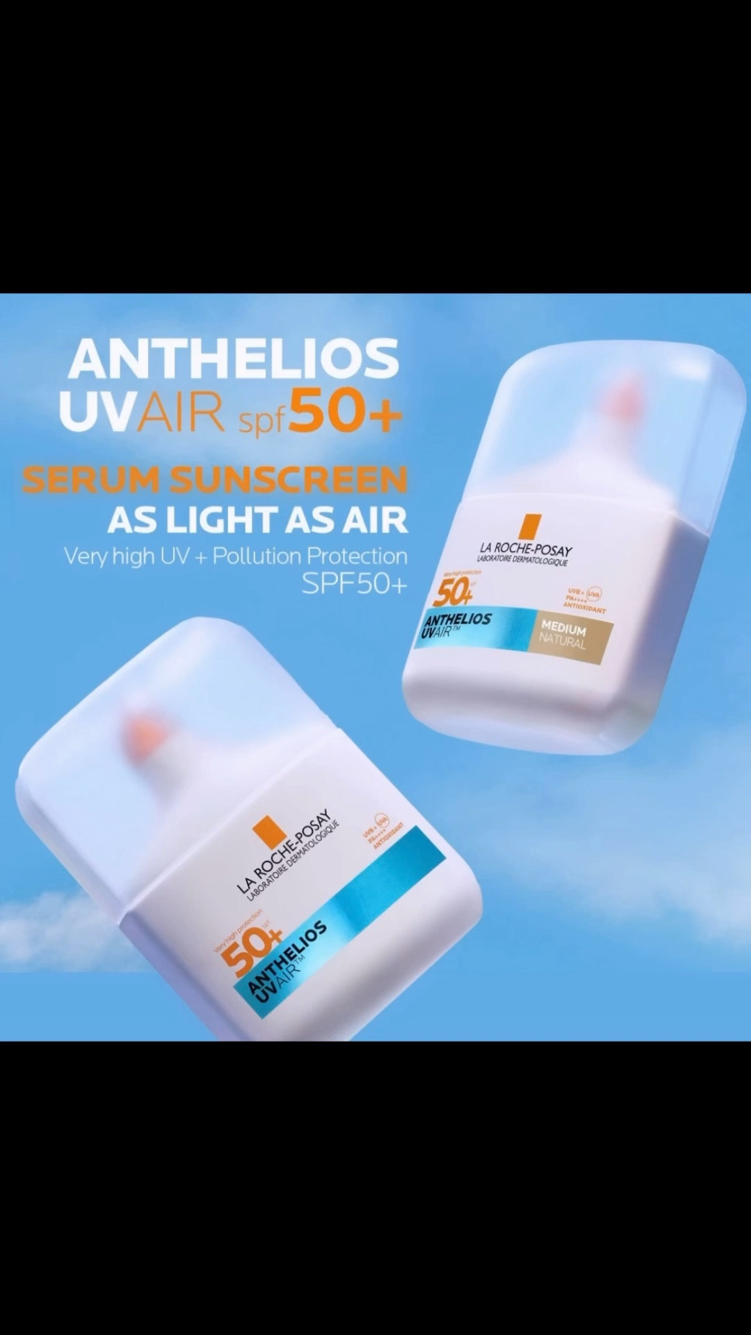 ANTHELIOS
UVAIR SERUM LSF 50+
Ultra-leichtes Sonnenschutzserum mit Schutz vor UVA- und UVB-Strahlen

Sonnenserum mit Lichtschutzfaktor 50+, das sich leicht auf der Haut anfühlt
Schützt die Haut vor Zellschäden durch Sonneneinstrahlung, so wie vor UVA- und UVB-Strahlen
Formuliert mit Hyaluronsäure, um die Haut hydratisiert zu halten, und Niacinamid für eine antioxidative Wirkung und Regulierung der Talgproduktion

#LTKdeutschland #LTKsummer #LTKbeauty