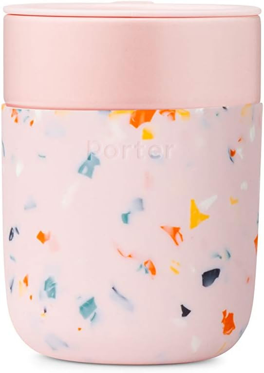 W&P Porter Ceramic Mug w/ Protective Silicone Sleeve, Terrazzo Blush 12 Ounces | On-the-Go | Reus... | Amazon (US)