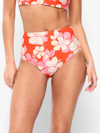 High-Waisted Printed Bikini Swim Bottoms | Old Navy (US)