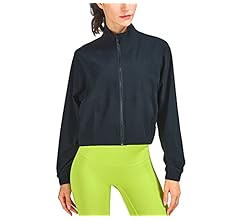 altiland Women's Athletic Running Yoga Gym Track Zip Up Cropped Jackets UPF 50+ Sun Protection Lo... | Amazon (US)