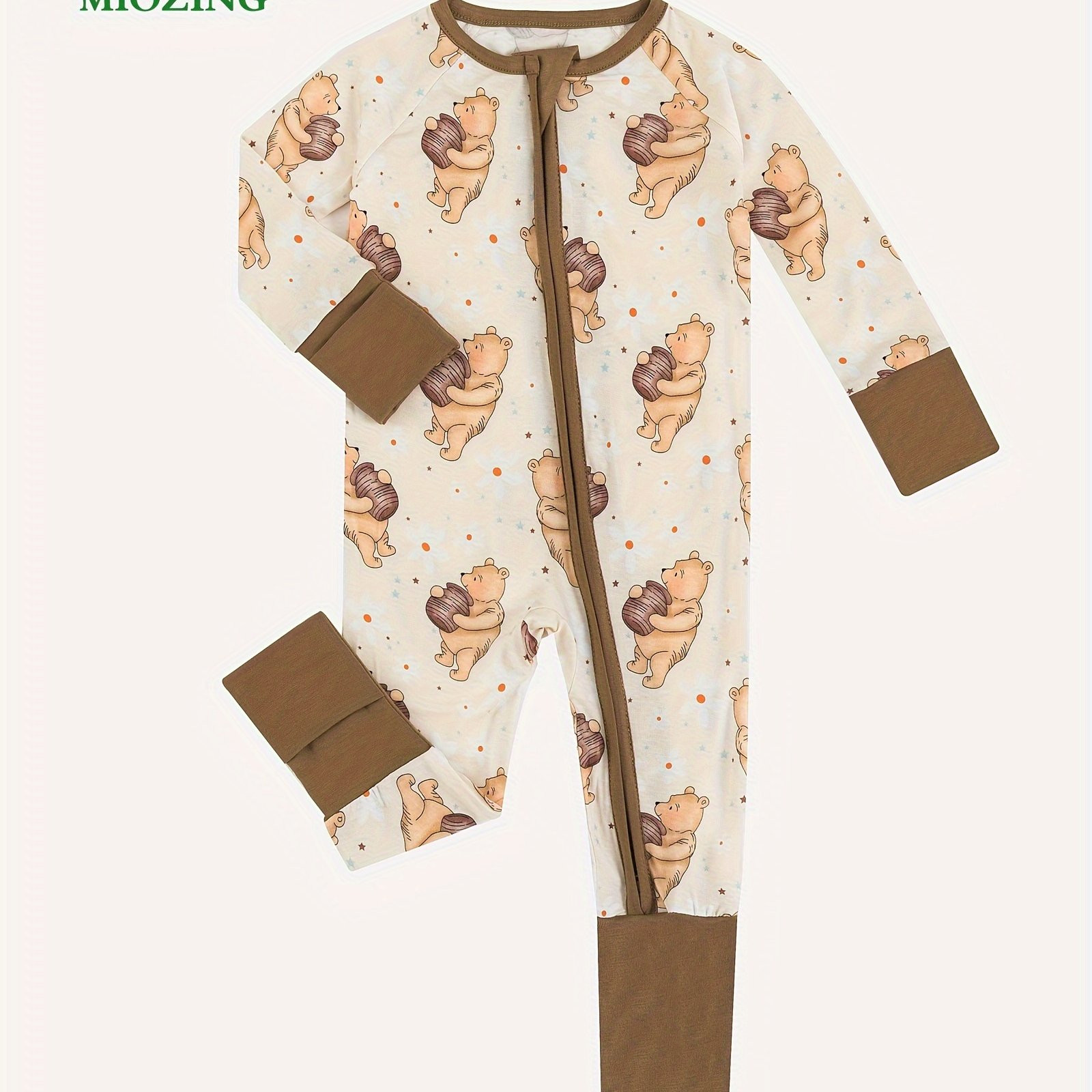 Miozing Bamboo Fiber Bodysuit Baby Cartoon Bear Honey - Temu | Temu Affiliate Program