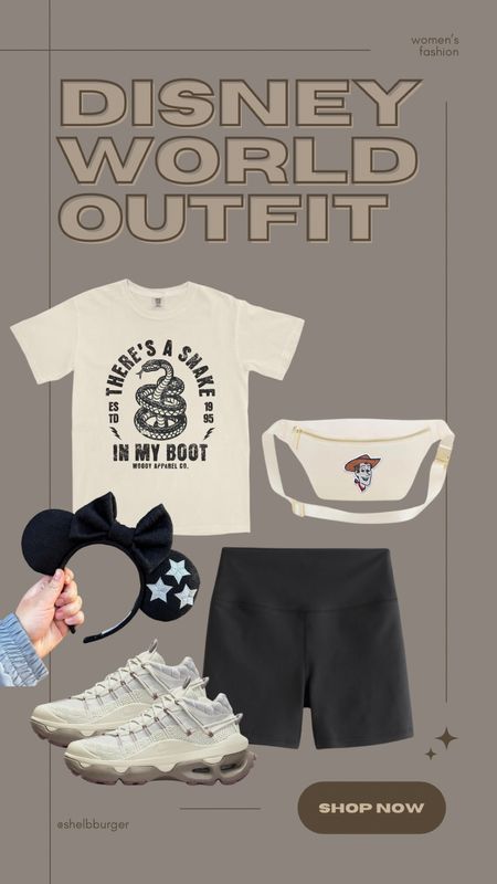 Women’s Toy Story outfit for Disney World

Toy Story shirt there’s a snake in my boot graphic tee
Spandex running shorts
Sheriff Woodyfanny pack
Black knit stars Mickey Minnie Mouse ears
New women’s Nike sneakers shoes

#LTKFamily #LTKShoeCrush #LTKTravel