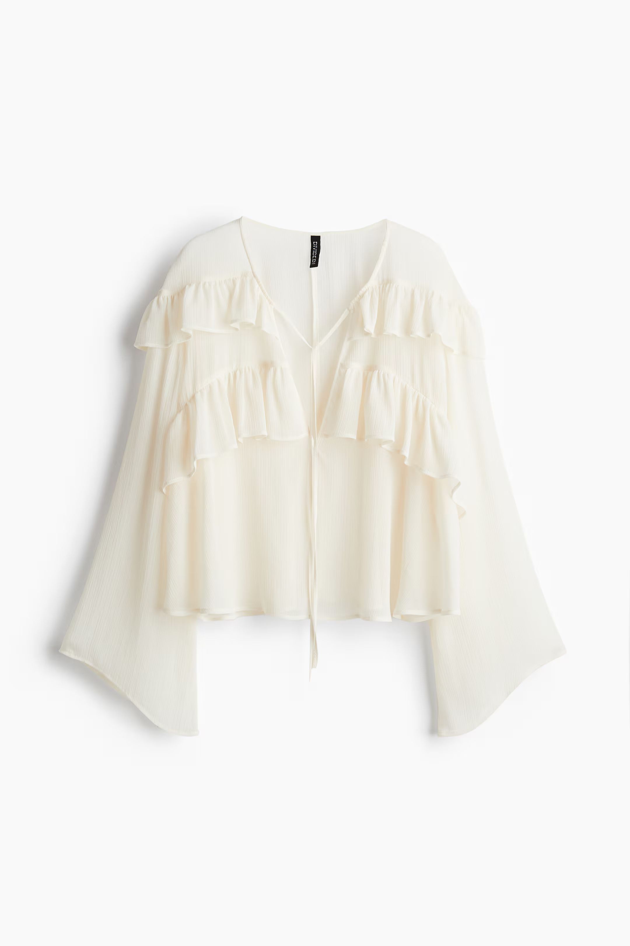 Crinkled frill-trimmed blouse | H&M (UK, MY, IN, SG, PH, TW, HK)